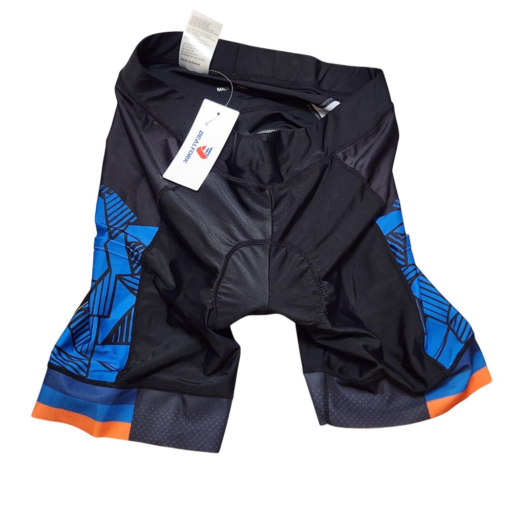 DEALYORK Mens Cycling Shorts Blue Black Padded Bike Shorts XL DK-MS730 NEW